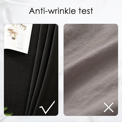 BALCONY & FALCON Rectangle Tablecloth Washable Wrinkle Resistant and Water Proof Table Cloth Decorative Linen Fabric Tablecloths for Dining Parties Kitchen Wedding Outdoor Use (Graphite Black, 57x118)