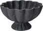 Pedestal Decorative Bowl Home Decor - Morden Handmade Decorative Fruit Bowl for Kitchen Counter, Chic Ruffle Bowl Centerpiece Decor for Dining Table Coffee Table (Starry Black