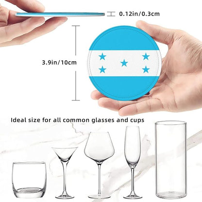 6 Pack Honduras Flag Leather Coaster - Image 4