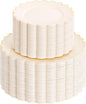 100pcs Scalloped Ivory Gold Plastic Plates, Elegant Party Plates | Includes 50 by supernal