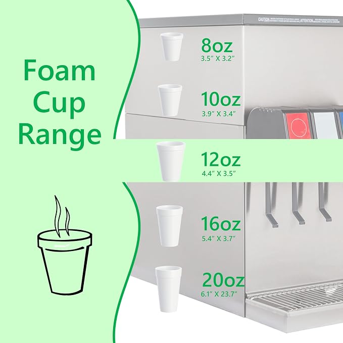 12 OZ Foam Cups for Hot & Cold Drinks. USA-Made 50-Pack - Image 2