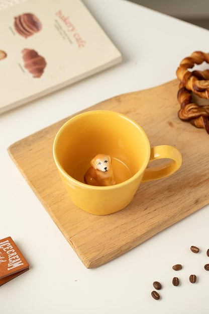 DIHOclub Dog Coffee Cup Hidden Ceramic Animal Inside Mug, Cute Cartoon Handmade - Image 3