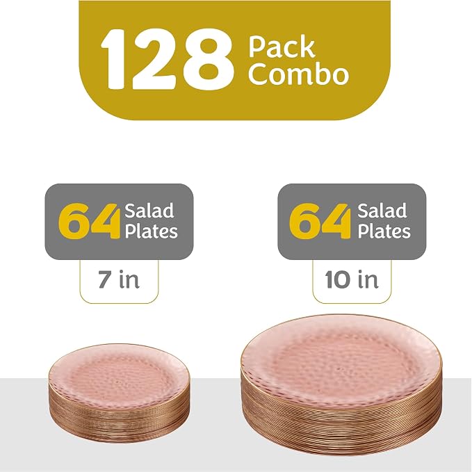 PLASTICPRO 128 Piece Combo Plates Set includes 64-7'' inch Plates & 64-10'' - Image 5