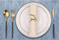 Druable Placemats Set of 8, Plastic Heat-Resistant Non-Slip Vinyl Place Mats Washable Easy to Clean Indoor Outdoor (18"x12", Blue)