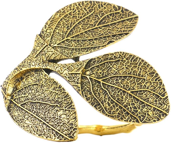 Gold Leaves Napkin Rings for Wedding Party and Daily Use, holiday table - Image 3