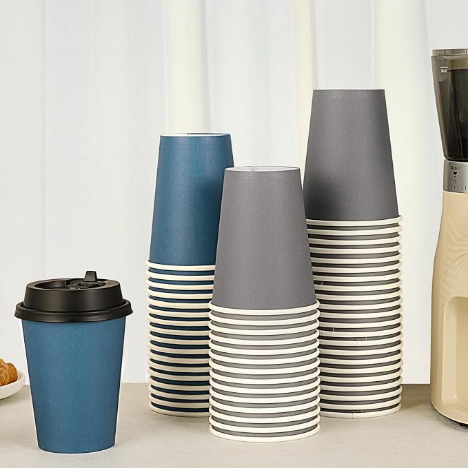 LITOPAK 100 Pack 12 oz Disposable Paper Coffee Cups - Image 3