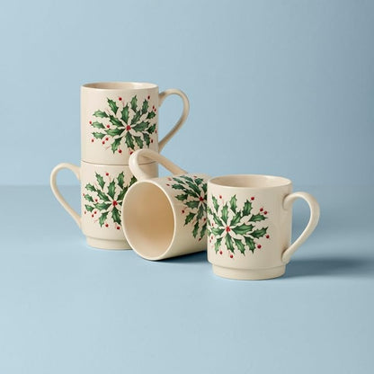 Lenox 853763 Holiday 4-Piece Stackable Mug Set, Christmas Dinnerware - Image 5