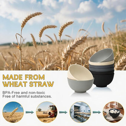 PYRMONT Wheat Straw Bowls 10 Oz Bowls Set - Image 4
