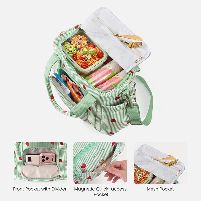 LOVEVOOK Insulated Lunch Box for Women, Adult Lunch Cooler Tote Bag - Image 6