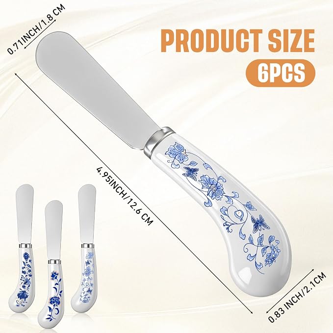 6 Pack Cheese Spreaders bulk 4.95" Stainless Steel Butter Knife - Image 3