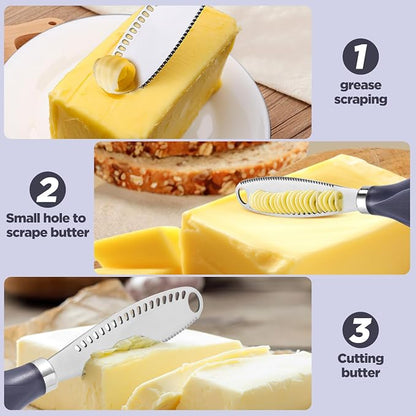 3 in 1 Stainless Steel Butter Knife, Spreader Slicer - Image 3