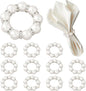 12Pcs Pearl Napkin Rings, Imitation Pearl Ring Napkin Wedding Beaded White | by Unknown