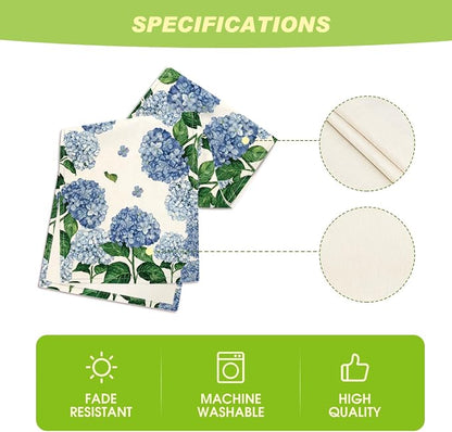 Artoid Mode Watercolor Hydrangea Table Runner, Spring Summer Seasonal Kitchen - Image 5