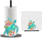 Sea Turtle Paper Towel Holder, Coastal Beach Ocean Countertop Decor Indoor with Round Base, Sea Turtle Gifts for Women, Iron Beachy Themed Napkin Holder Stand Accessories for Bathroom Kitchen, 2 PCS