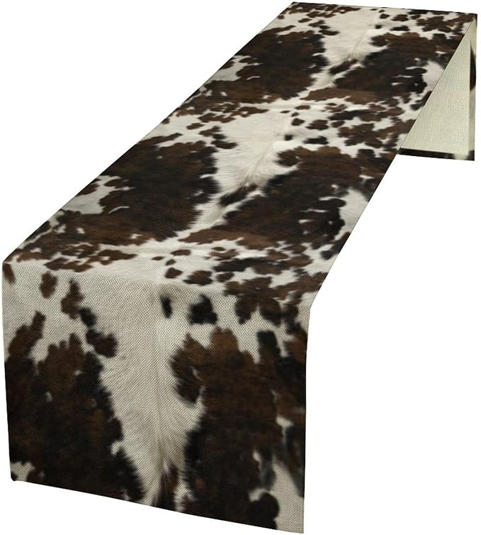 Cow Print Table Runner, 13x120 Inch by Yearn+Jear