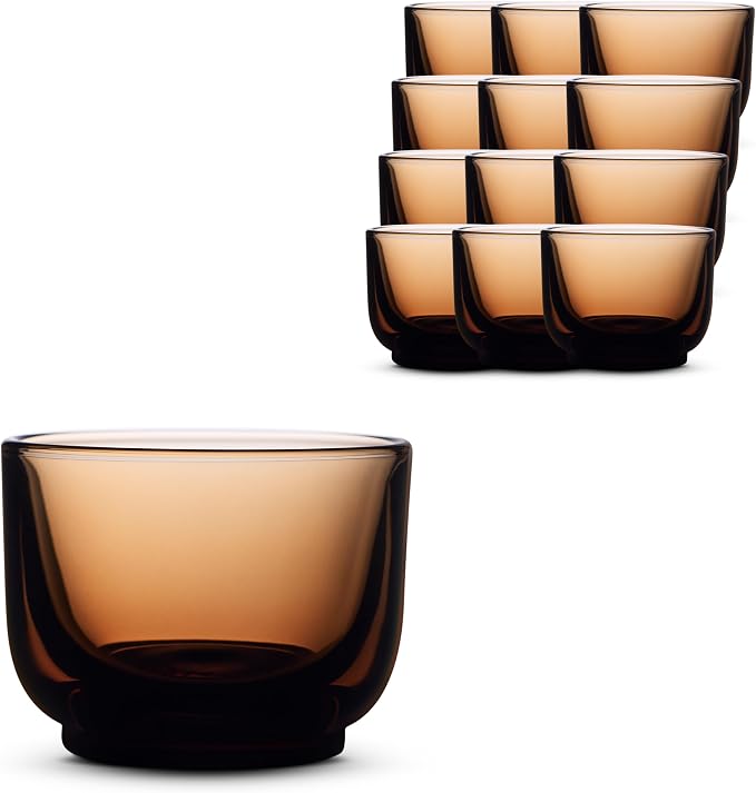 Fellow Pirch Cortado Cups 4.5 oz, Soda Lime Glass Amber | Curved Interior by Unknown