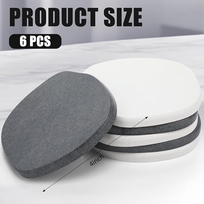 Diatomaceous Earth Coaster ，Set of 6，Unique White Absorbent Coasters - Image 2