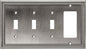 Henne Bery Sunken Pearls Heavy Duty Decorative Wall Plate Switch Plate Outlet Cover (Triple Toggle/Single Decorator, Heirloom Silver)
