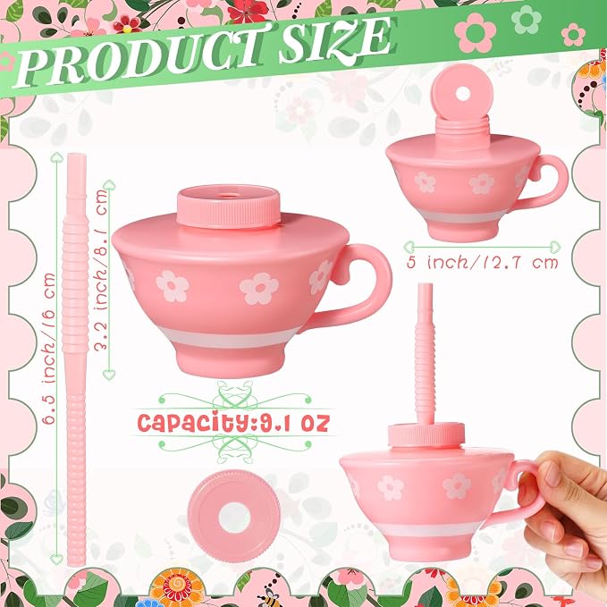 Zhehao 24 Pieces Plastic Kids Party Tea Cups - Image 2