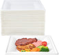 ECOLipak 150 Pieces Compostable Square Paper Plates, 10 inch Disposable Plates Square, Eco-friendly Biodegradable Sugarcane Bagasse Plates for Party Dinner Birthday