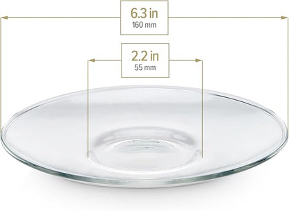 Teabloom Clear Glass Saucers Set of 6 – 6.3 Inch Borosilicate Glass Cup Saucers - Image 3