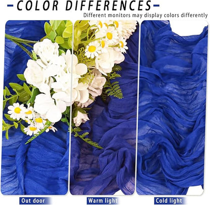 8 Pack Royal Blue Cheesecloth Table Runner 17x108 inch Boho Gauze Cheese Cloth - Image 5