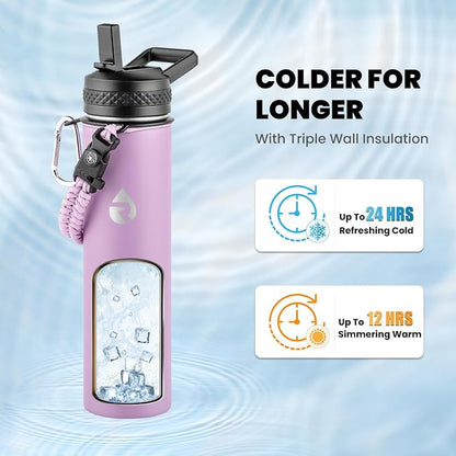 RAYMYLO Insulated Water Bottle 24 oz, Triple Wall Vacuum Stainless Steel | - Image 2