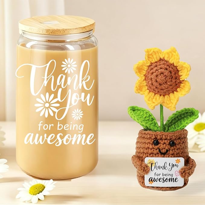 MUJUZE Thank You Gifts for Women, Thank You Glass Cups for Friends, Bestie | - Image 4