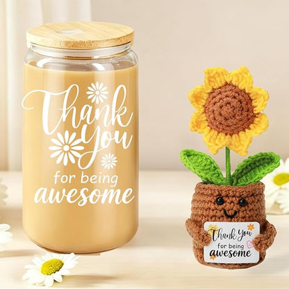 MUJUZE Thank You Gifts for Women, Thank You Glass Cups for Friends, Bestie | - Image 4