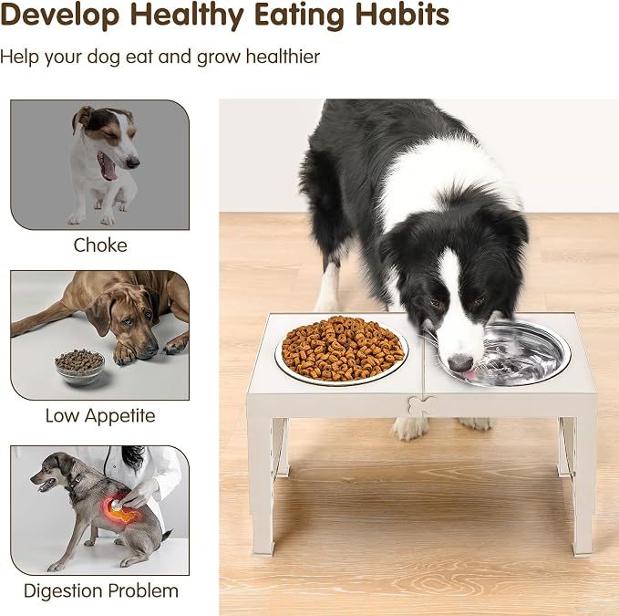 XIAZ Elevated Dog Bowls Large Breed Raised Dogs Bowl Stand Large/Medium Sized - Image 4