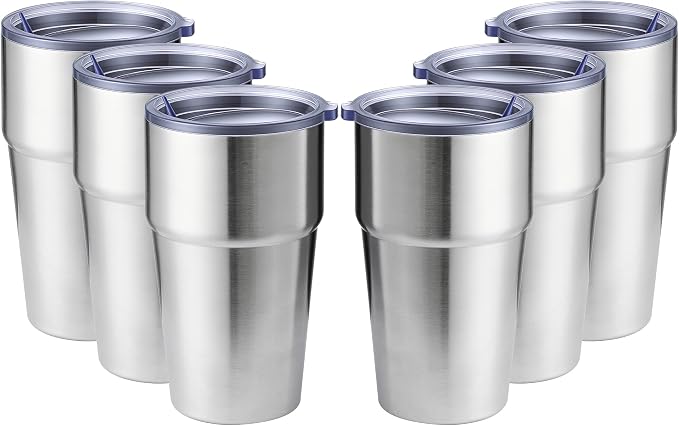 MEWAY 16oz Tumbler Double Wall Vacuum Insulated Travel Mug Bulk, Stainless by MEWAY