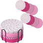 Drink Coasters 8 Pack with Holder, 4-Color Cotton Woven Absorbent Coasters Set by Brillirare