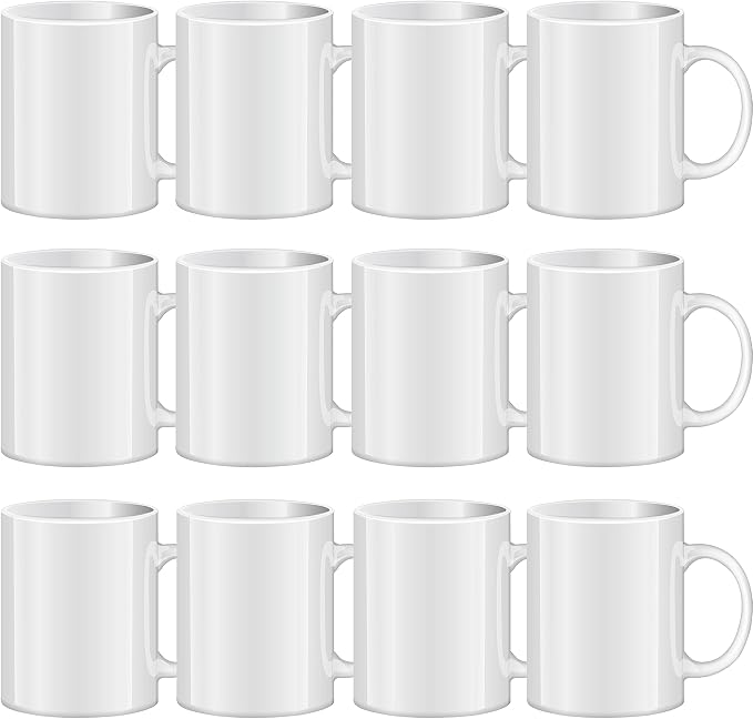 TANGLONG 11oz White Ceramic Sublimation Cups, Ceramic Cup, Sublimation Mugs by TANGLONG