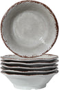 LEHAHA Melamine Salad Bowls Set, 7”x2” Round Small Pasta Bowls Set, Set of 6 Melamine All Purpose Bowl sets, Great for Everyday Use, Warm Gray