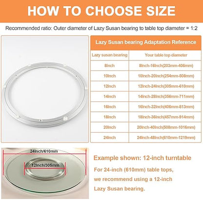 TamBee 16 Inch Lazy Susan Hardware Heavy Duty Metal Rotating Hardware Large Turntable Bearing Ring Lazy Susan Bearing Lazy Susan Parts Lazy Susan Mechanism Lazy Susan Kit Lazy Susan Base Only