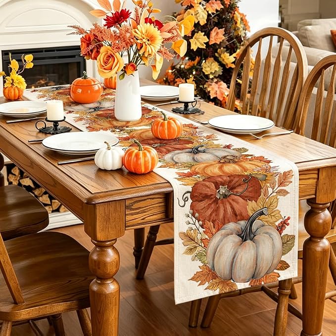 RABUSOFA Fall Table Runner 13x60 Inch Fall Decorations - Image 2