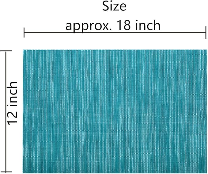 SHACOS Woven Vinyl Placemats Set of 6 Wipe Clean Wasahble Place Mats - Image 2