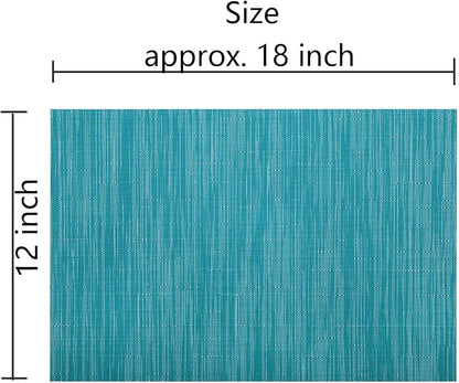 SHACOS Woven Vinyl Placemats Set of 6 Wipe Clean Wasahble Place Mats - Image 2