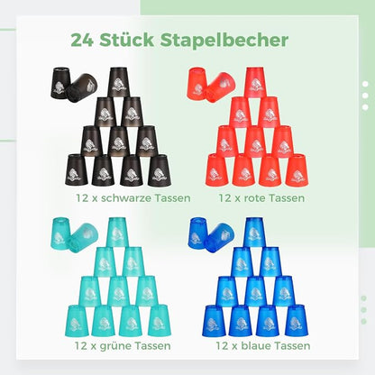 yeesport 48 Sport Stacking Cups Red/Blue/Green/Black - Image 6