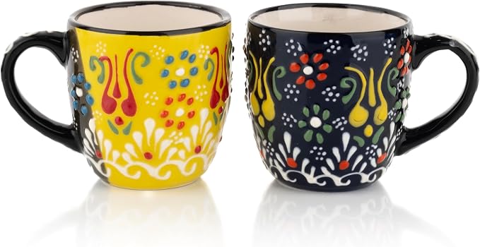 Espresso Cups Set of 2 | 4 oz Small Espresso Cups | Turkish Tea Cups | by CERAMICCI