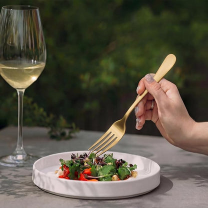 LIANYU 20 Piece Matte Gold Silverware Set, Stainless Steel Gold Flatware | - Image 4
