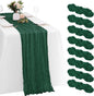 8 Pack Emerald Green Cheesecloth Table Runners 20x120 Inch Gauze Table Runner by Yorcari
