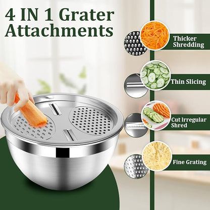Mixing Bowls with Lids Set, Nesting Storage Bowls - Image 5