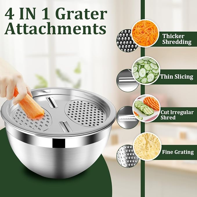Nicdiet Mixing Bowls with Lids Set, Nesting Storage Bowls - Image 5