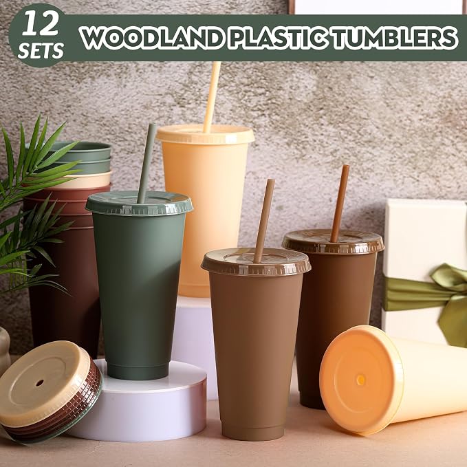 Skylety 12 Pcs Woodland Plastic Cups - Image 4