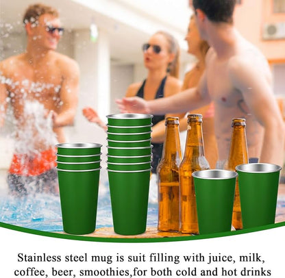 Mimorou 20 Pack 16 oz Stainless Steel Pint Cups Metal Cups Unbreakable Drinking - Image 5