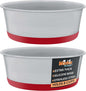 Master Pet Supply Stainless Steel Dog Bowls Set of 2 with Extra Thick Silicone Base - 4 Cup (32 oz) Crimson Red, Non-Slip, Dishwasher Safe Metal Bowls, Pet Dog Food Bowl for Dogs, Cats, Anti Rust