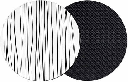 Black Coasters Set of 2, Abstract Lines Gradient Minimalist Modern Texture Soft by PIEPLE