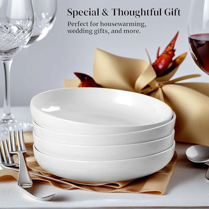 DeeCoo 7 Pack Porcelain Pasta Bowls Ceramic, Large Serving Bowl, Wide and - Image 7