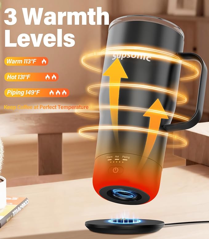 Supsonic Heated Coffee Mug, 20oz Electric Temperature Control Cup | Keeps - Image 2
